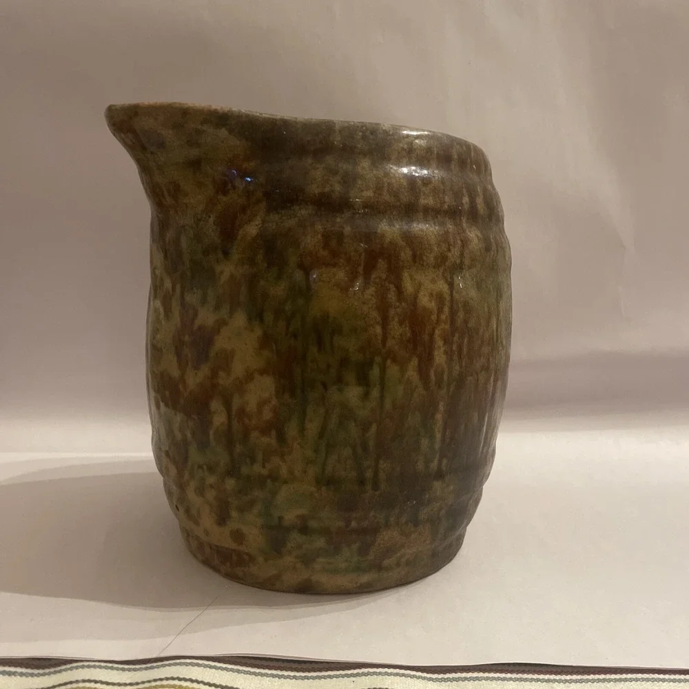 Large Vintage Studio Made Water Pitcher‎ Earth Tones